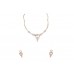 Necklace Earrings Set 925 Sterling Silver Zircon Stone Rose Rhodium D325